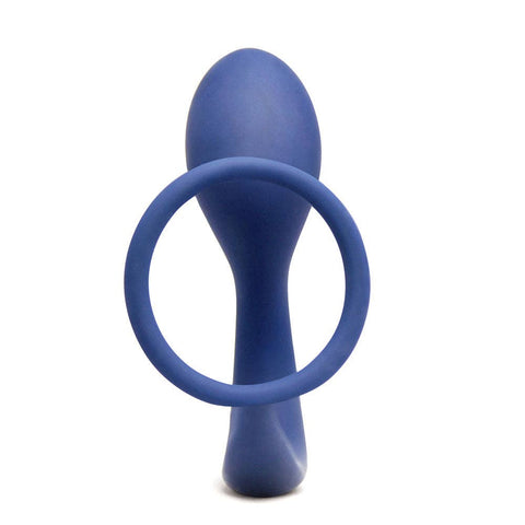Plugged Silicone Cock Ring Prostate Massager