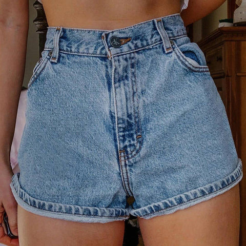 Women's Flower Print Summer Denim Shorts