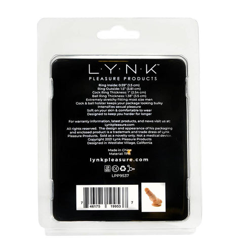 Clear TPR Cock Ring + Ball Stretcher Male Sex Toy