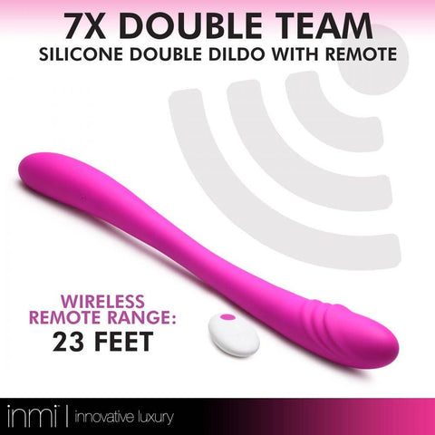 7X Double Team Silicone Double Dildo w/ Remote
