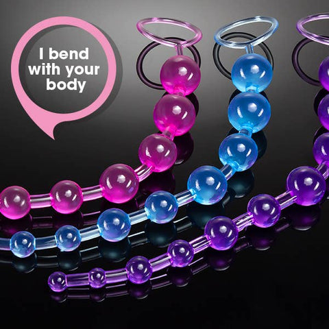 B Yours Basic Beads - 12" Beginner's Anal Toy - 1" Max Width