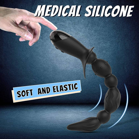Sex toys silicone anal plug pull beads strong shock electric