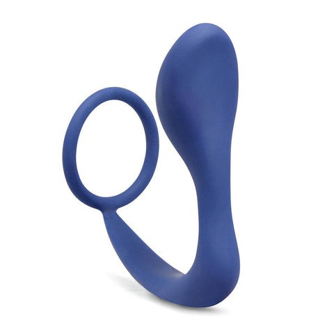 Plugged Silicone Cock Ring Prostate Massager