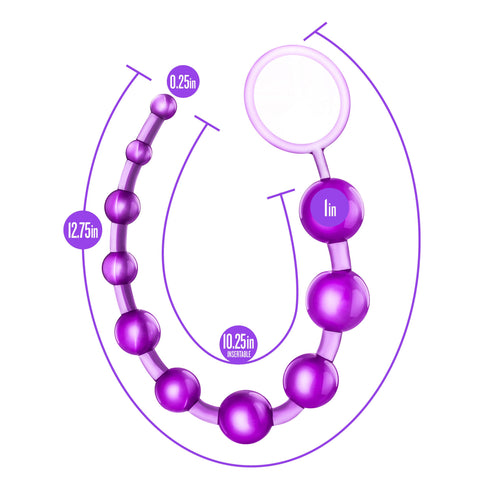 B Yours Basic Beads - 12" Beginner's Anal Toy - 1" Max Width