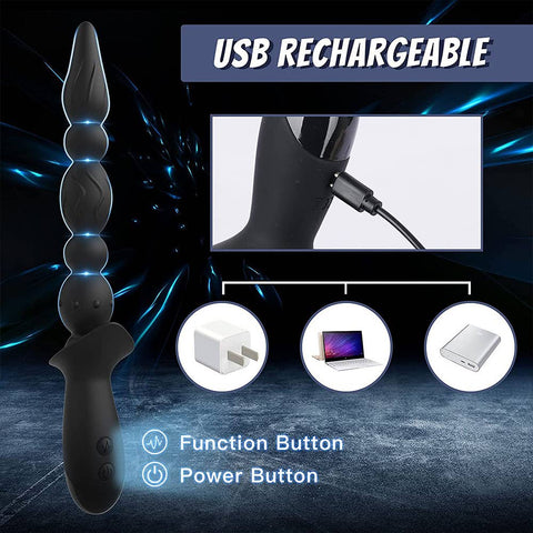 Sex toys silicone anal plug pull beads strong shock electric