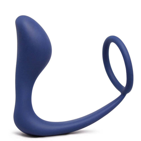 Plugged Silicone Cock Ring Prostate Massager