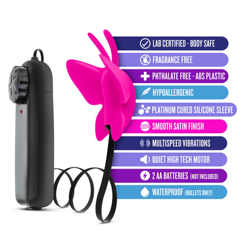 Luxe - Butterfly Teaser Silicone Vibrator - Fuchsia