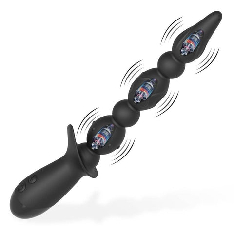 Sex toys silicone anal plug pull beads strong shock electric