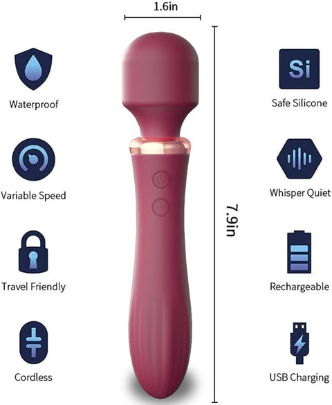 Dual End Handwand Vibrator w/ Heating Function