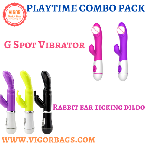Rabbit ear ticking dildo & Silicone Rabbit Vibrator G Spot 1