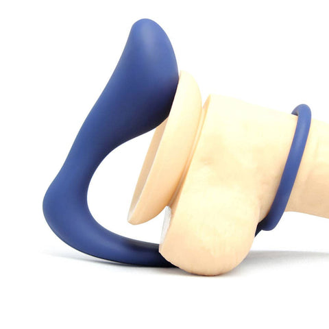 Plugged Silicone Cock Ring Prostate Massager