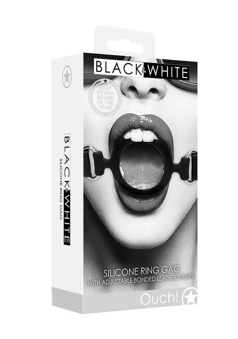 Silicone Ring Gag - With Adjustable Bonded Leather Straps