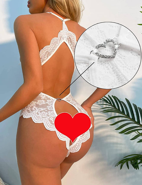 Lace Open Crotch Sexy Backless Bodysuit